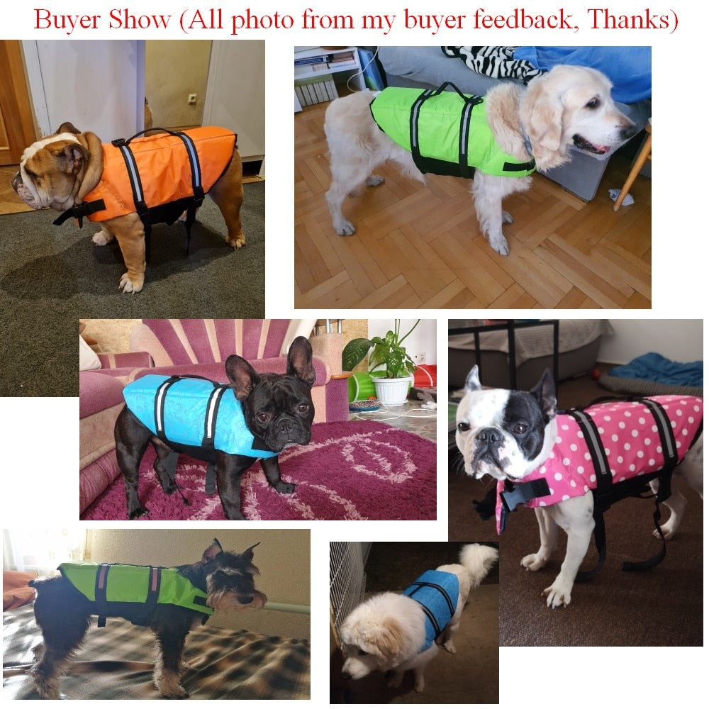 Pet water safety vest with summer prints.