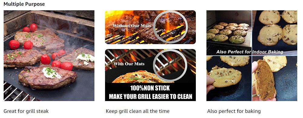 40 * 33cm BBQ Grill Mat For Outdoor Baking Non-stick Reusable Cooking Pad. 40 * 33cm