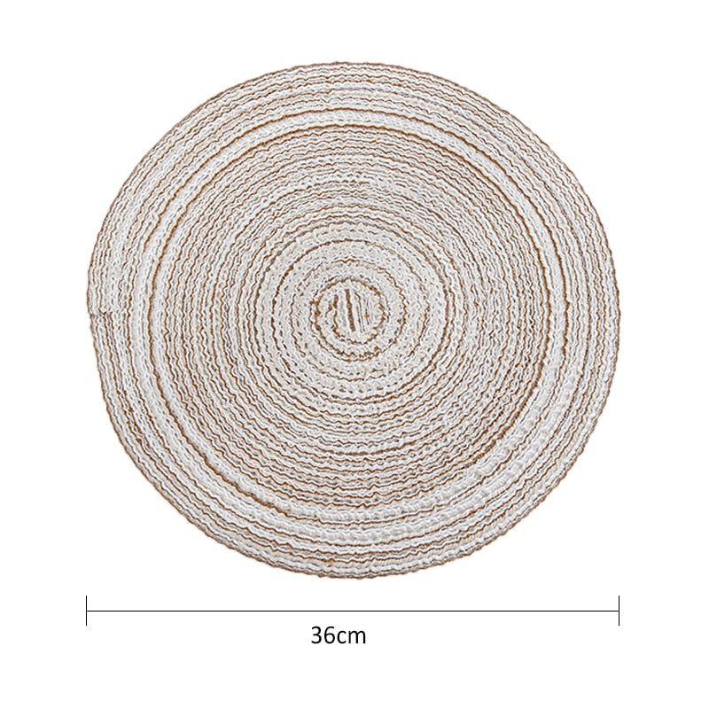 2/4/6pcs Woven round Placemat Or Coffee Cup or Bowl Coaster.