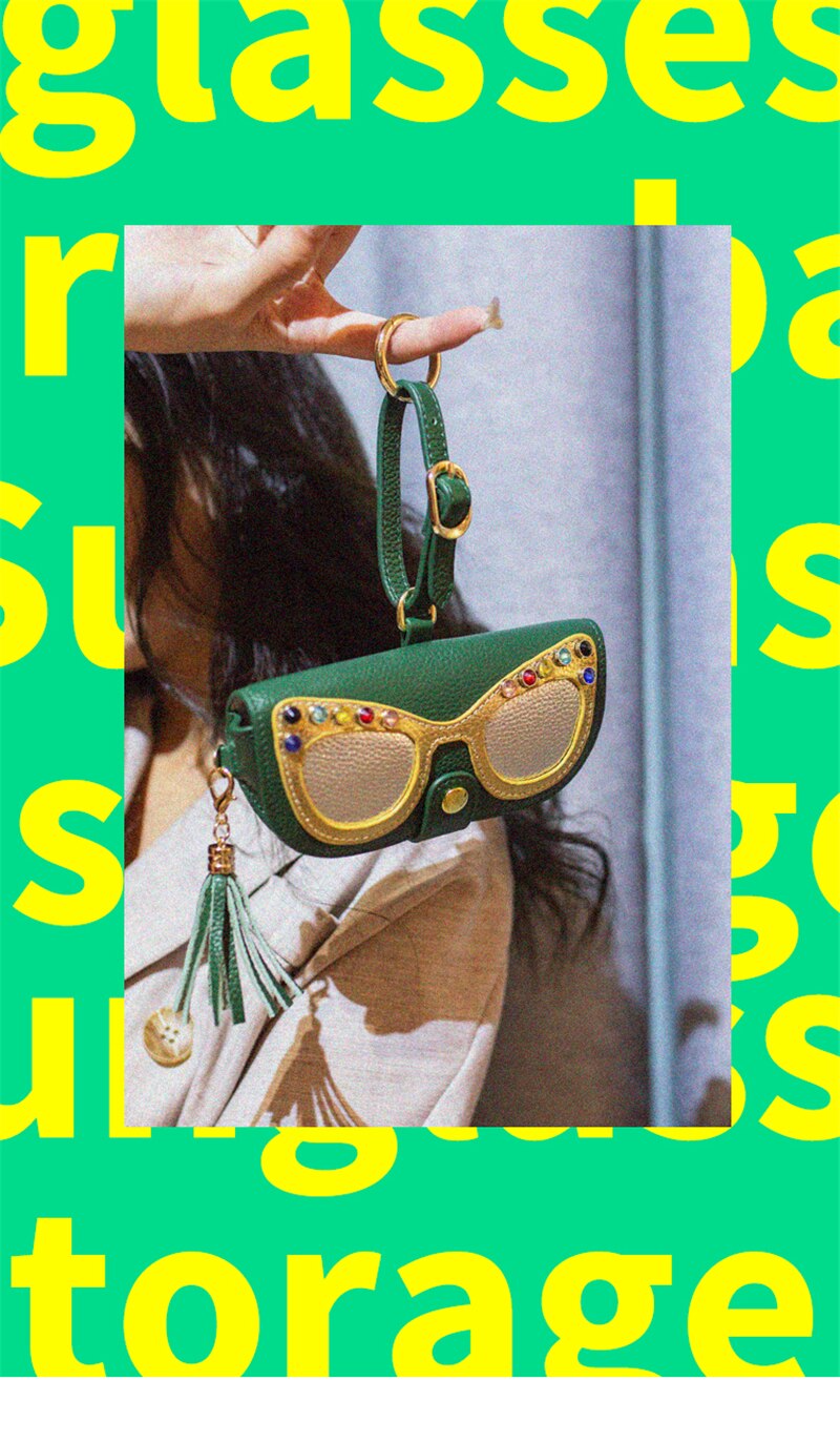 Leather Eyewear Case With Strap.