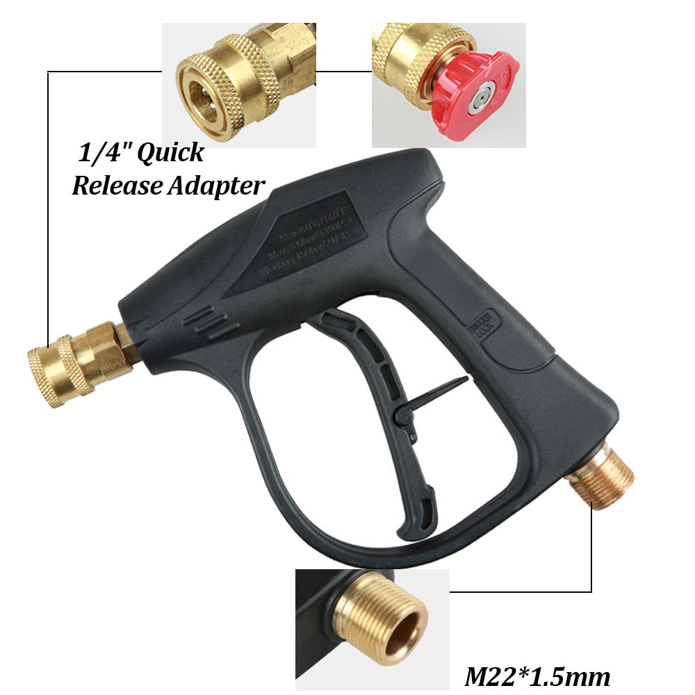 1L Adjustable Car Washer Gun And Soap Container.  1/4" Quick Release with 5 Nozzles.