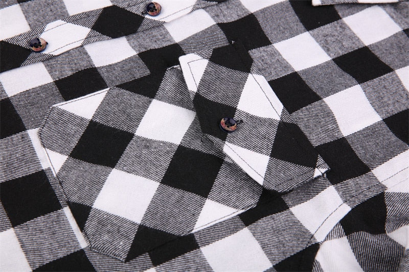 Men's Plaid Flannel Casual Long-Sleeved Shirt. Sizes For (USA SIZE S M L XL 2XL)