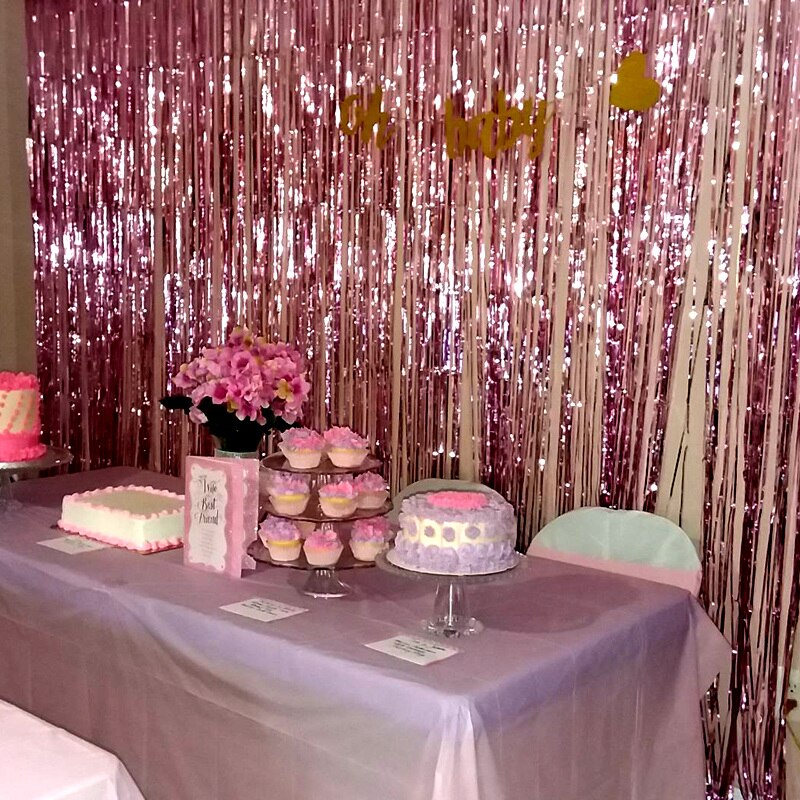 2Pack Party Metallic Foil Backdrop Curtain Decoration.  Great For Weddings, Birthdays or Showers.