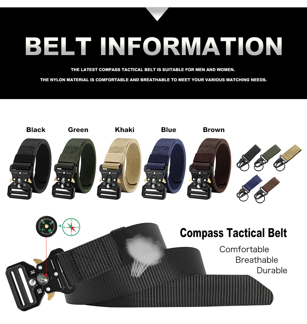 Multi Function Canvas Compass Tactical Belt.