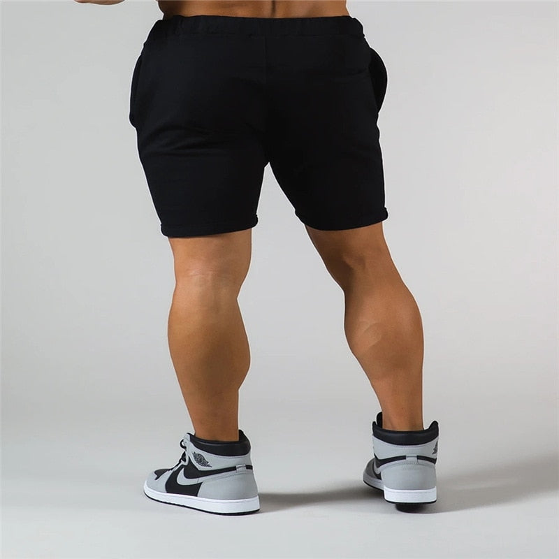Men's cotton casual, gym shorts.