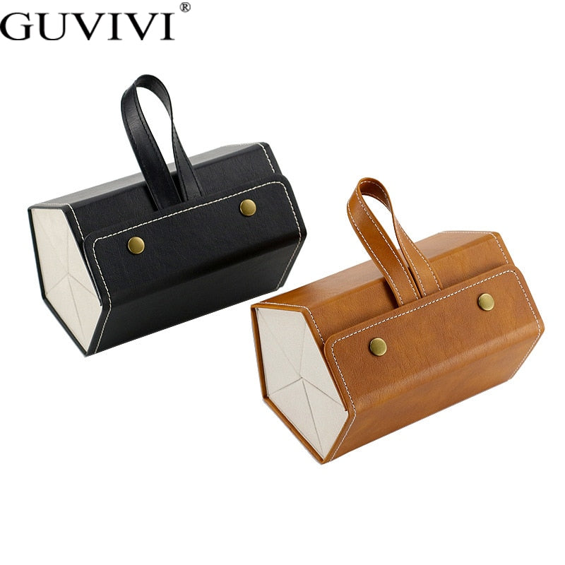 Foldable Leather Multi Eyeglass/Sunglass Organizer Case.