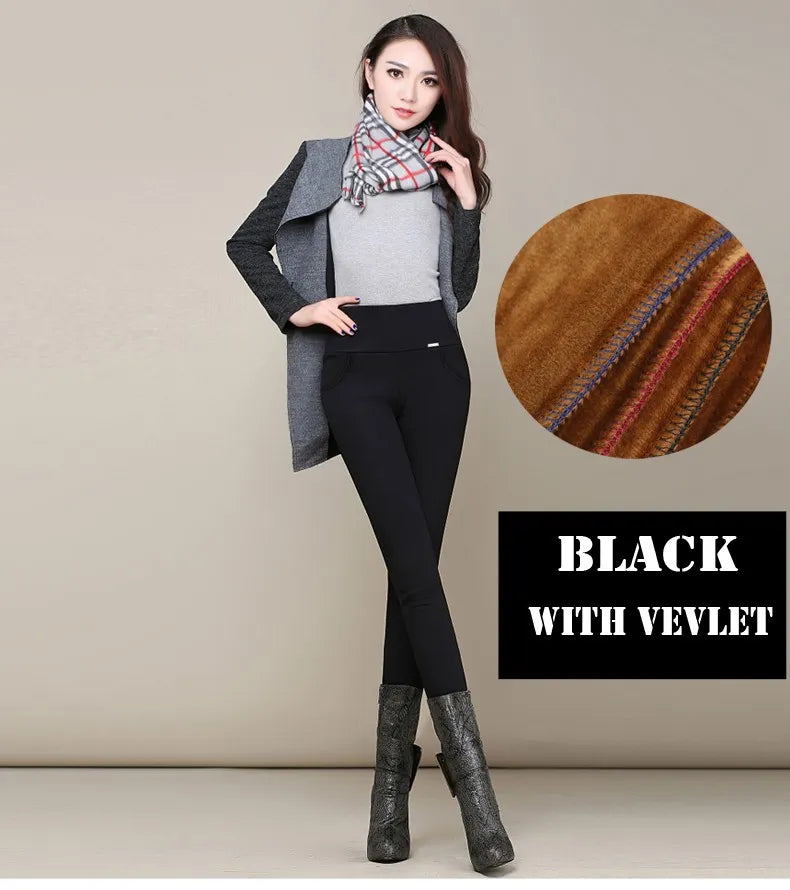 Women's High Waist Winter thick Warm Leggings.