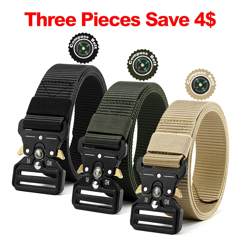 Multi Function Canvas Compass Tactical Belt.