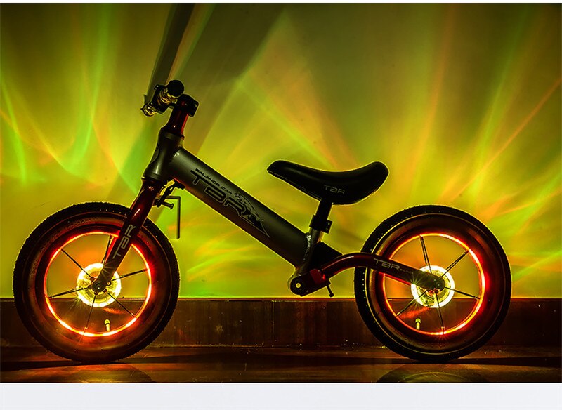 Smart rechargeable LED Bicycle Wheel Light. 7 colors with 18 changeable modes attaches to the hub.