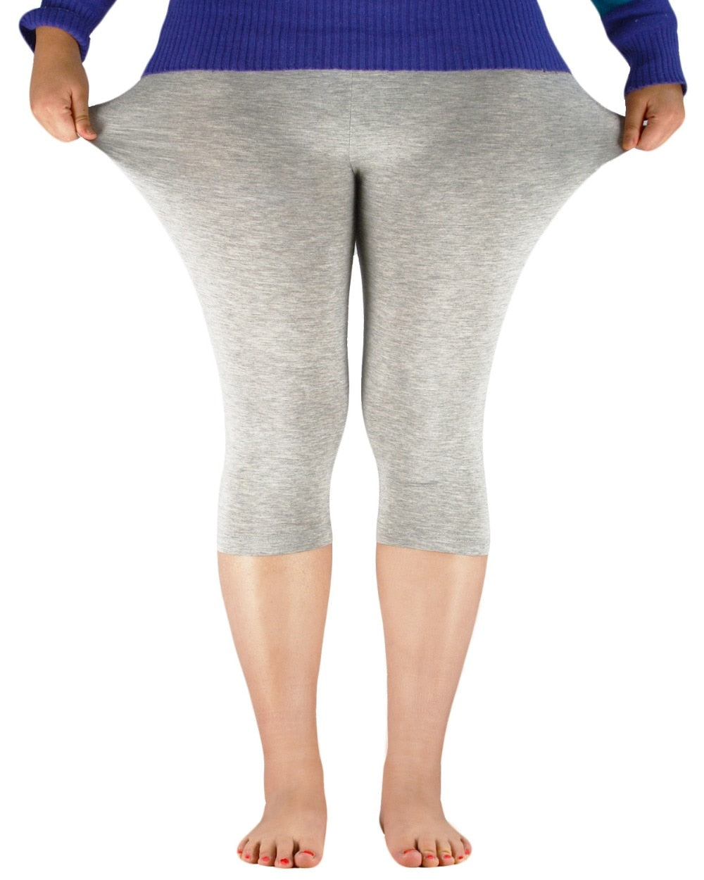 Women's High Stretch Capri Style Casual Bamboo Fiber Leggings. Come in Plus Sizes.