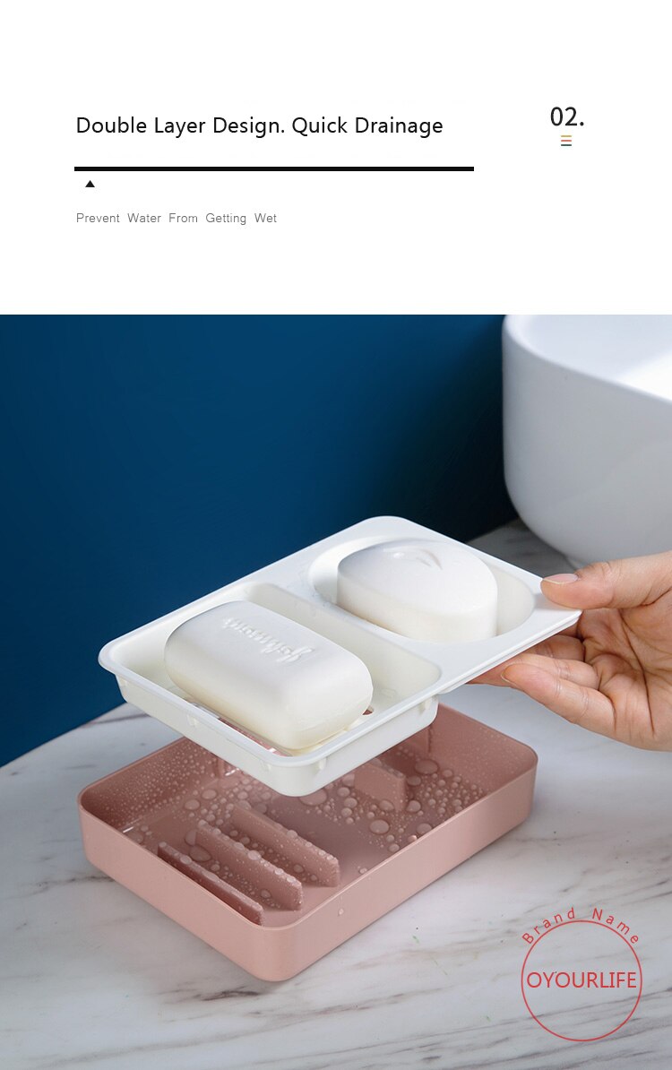 Double Layer Soap Dish. Easy to Drain and Clean.