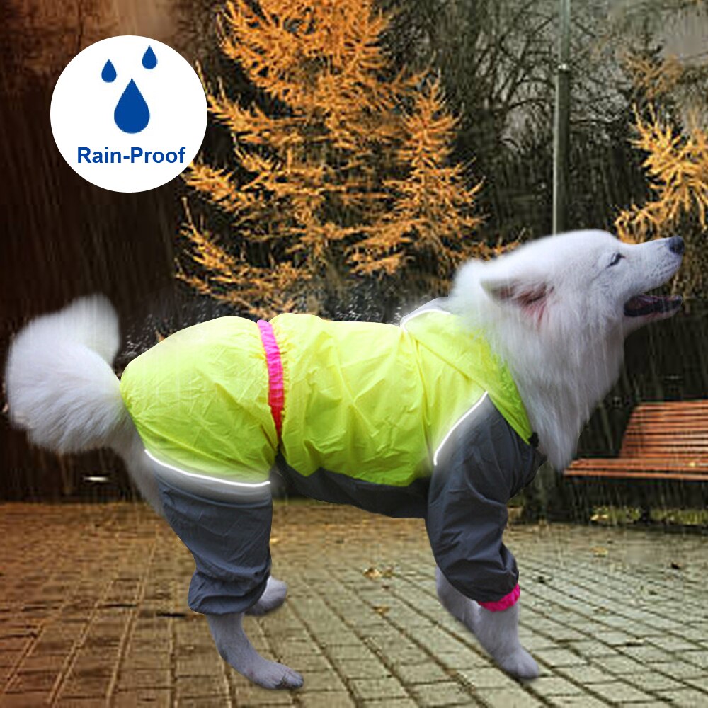 Dog S-2XL Reflective Raincoat.