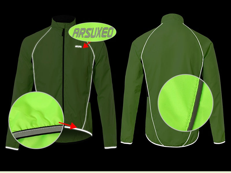 ARSUXEO Cycling Windproof/Waterproof And Reflective Jacket.