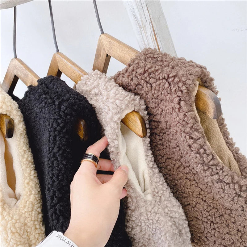 Autumn Baby V Neck Plush Vest