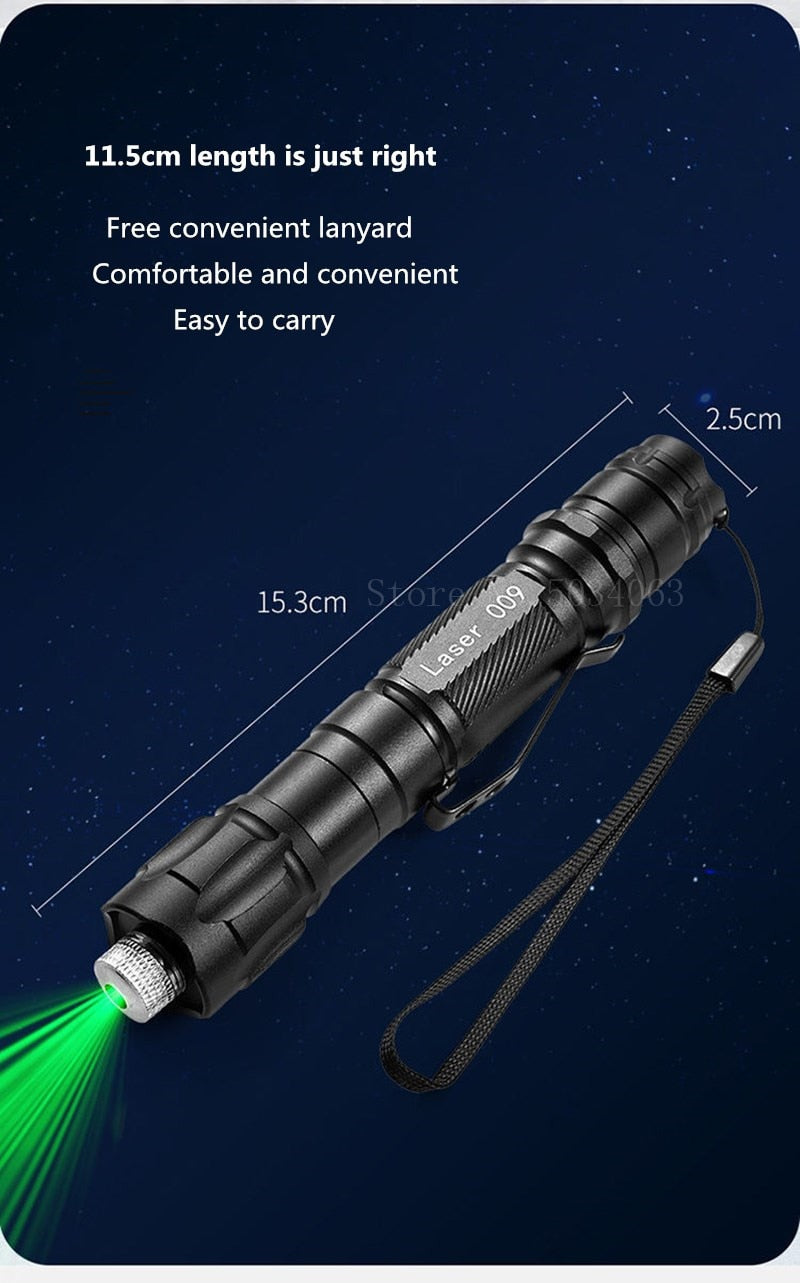 High Power Green laser pointer. Laser Pen 532nm 500 to 10000 meters. Range 009