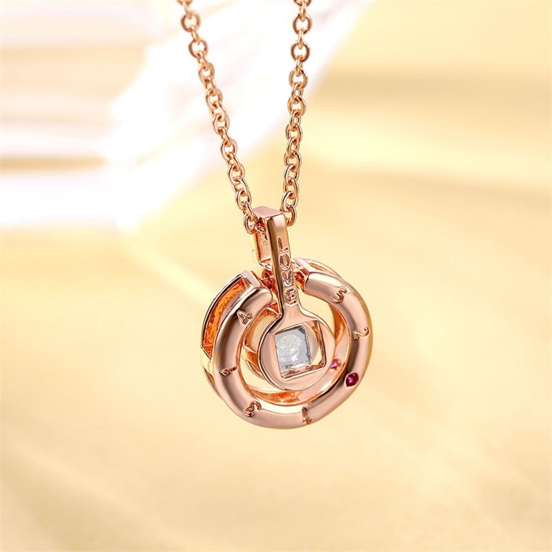 Necklace projects 100 different Languages saying "I Love You" .