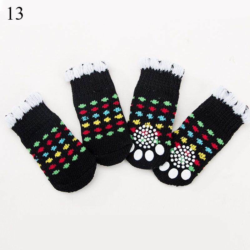 4pcs Anti Slip knitted Socks For Small to Medium Dogs.