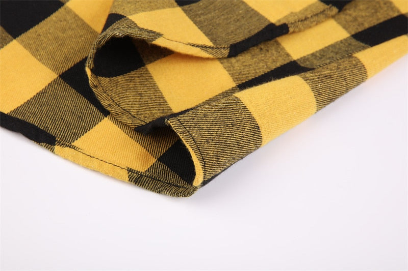 Men's Plaid Flannel Casual Long-Sleeved Shirt. Sizes For (USA SIZE S M L XL 2XL)