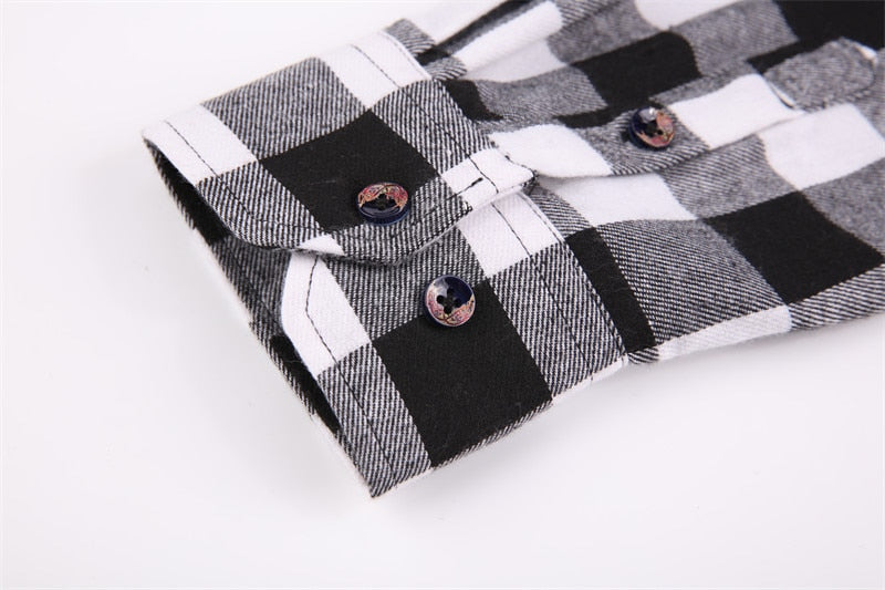 Men's Plaid Flannel Casual Long-Sleeved Shirt. Sizes For (USA SIZE S M L XL 2XL)