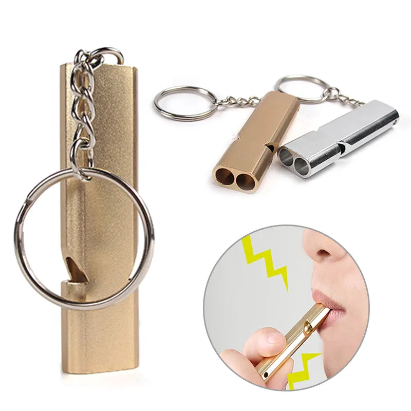 1 Pcs Double Pipe Whistle with High Decibel For Emergencies And Camping.