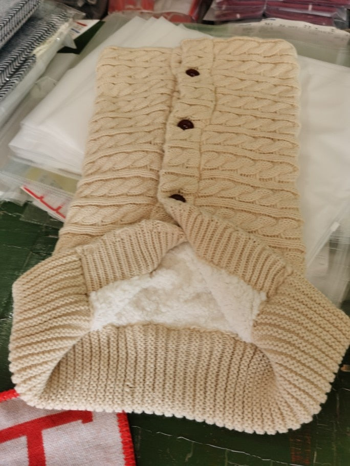 Baby Wool  Button Up Sleeping Bag, Cozy for Autumn Weather in strollers.