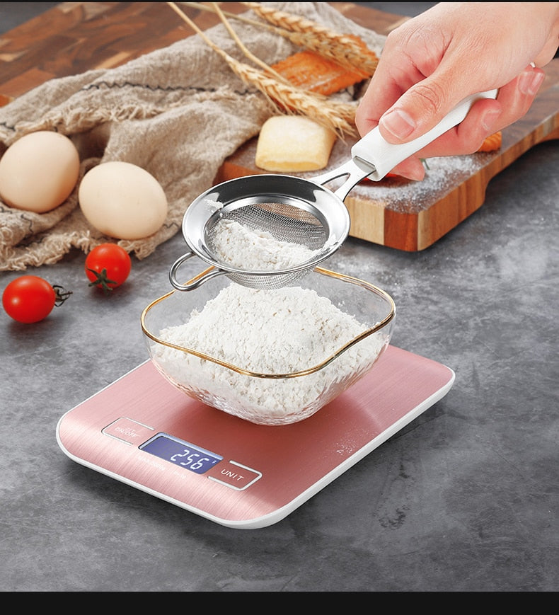 Stainless Steel LCD Digital kitchen weigh Scales 5kg 10kg/1g.