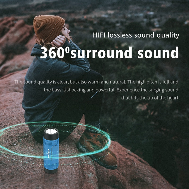 Zealot S1 Waterproof, Wireless Bluetooth Speaker With Bike Mount and Flashlight.