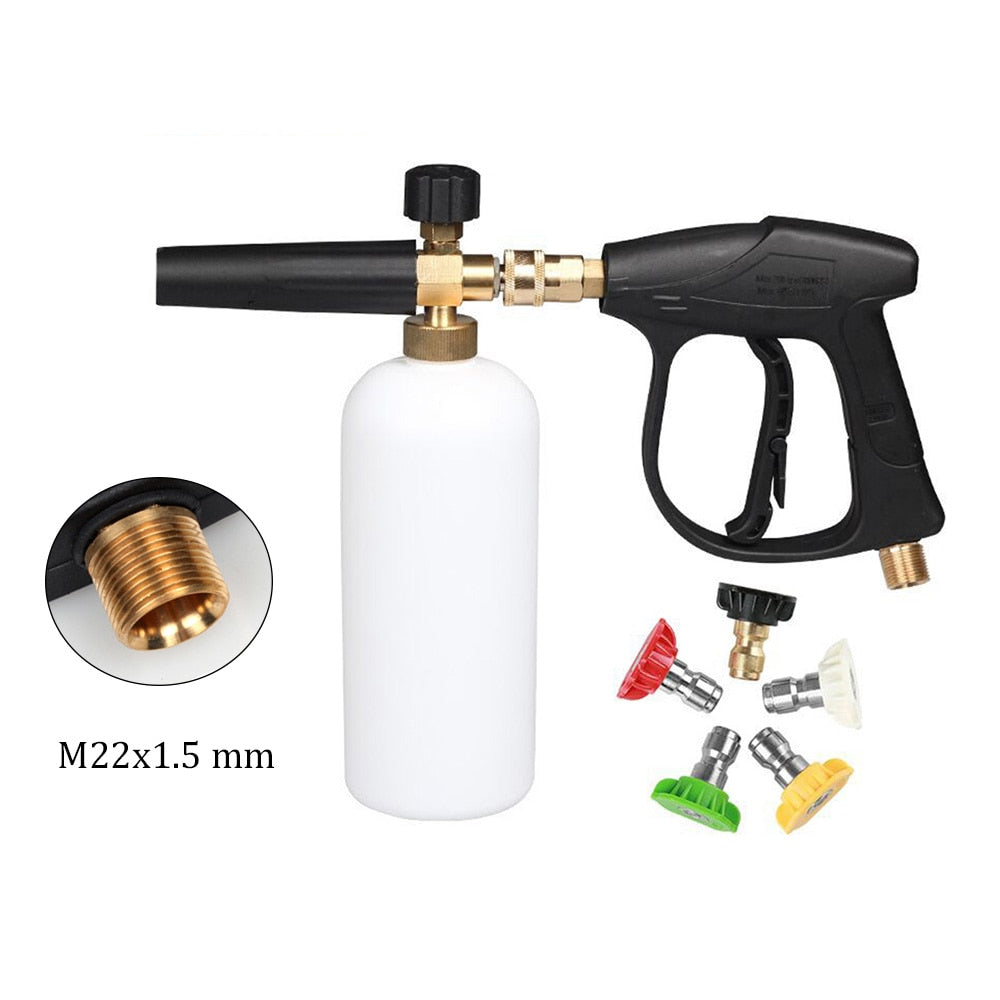 1L Adjustable Car Washer Gun And Soap Container.  1/4" Quick Release with 5 Nozzles.