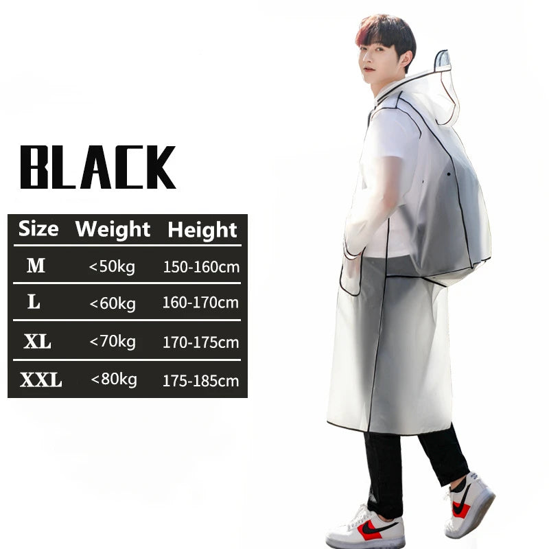 Women OR Men's Hooded Raincoats With Schoolbag space
