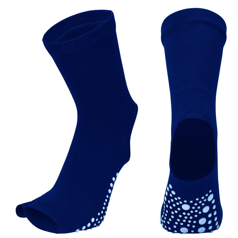 Yoga Cotton Socks With Silicone Non Slip. Open Foot Heel For Ballet Dance Socks.