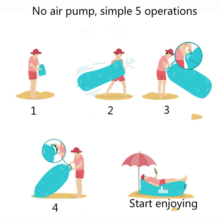 Inflatable/Waterproof Beach Lounge OR Air Bed with Carrying Bag.