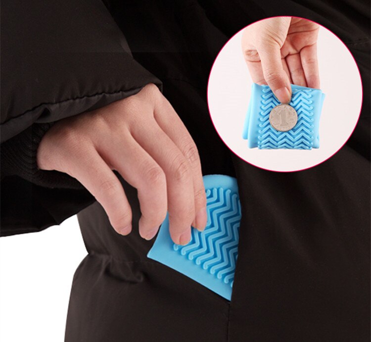 Reusable non slip, silicone outdoor shoe cover. waterproof. Great for cycling in rainy weather.