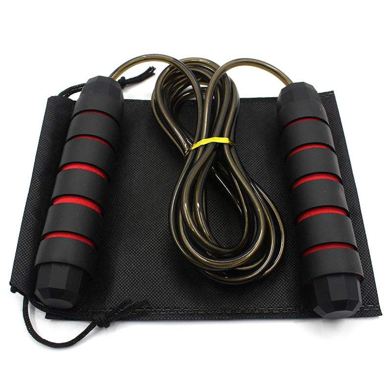 Adjustable Ball Bearings Jump Rope with Carry Bag. Speed Skipping, Crossfit Fitness and speed skipping.
