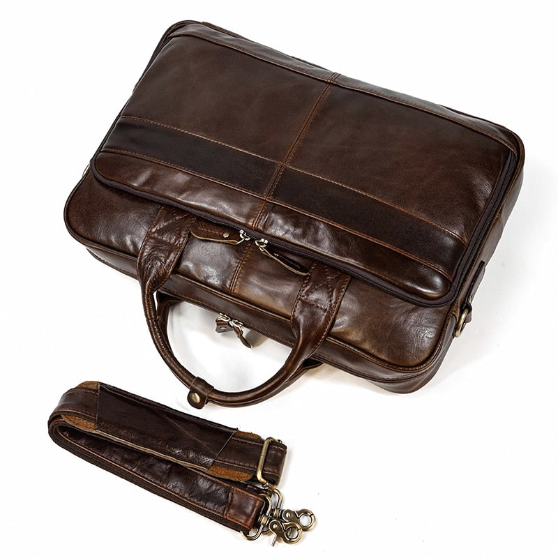 Genuine Leather Laptop Briefcase.