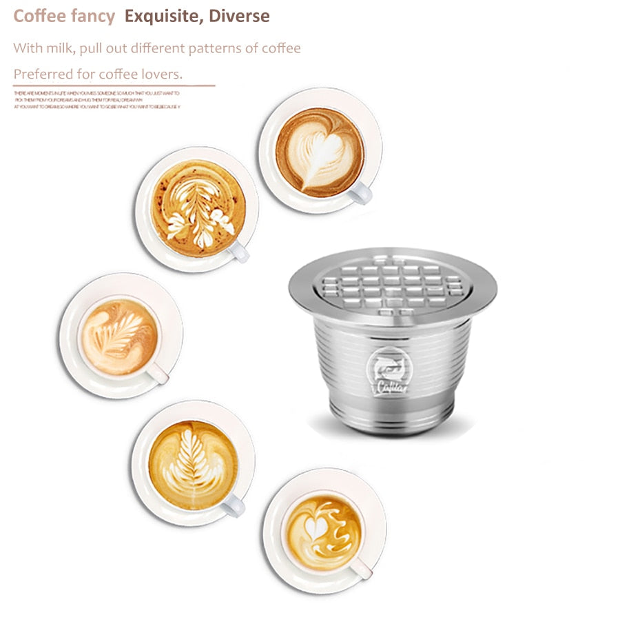ICafilas Stainless Steel, Reusable Coffee Filter With Tamper for Nespresso Machines.