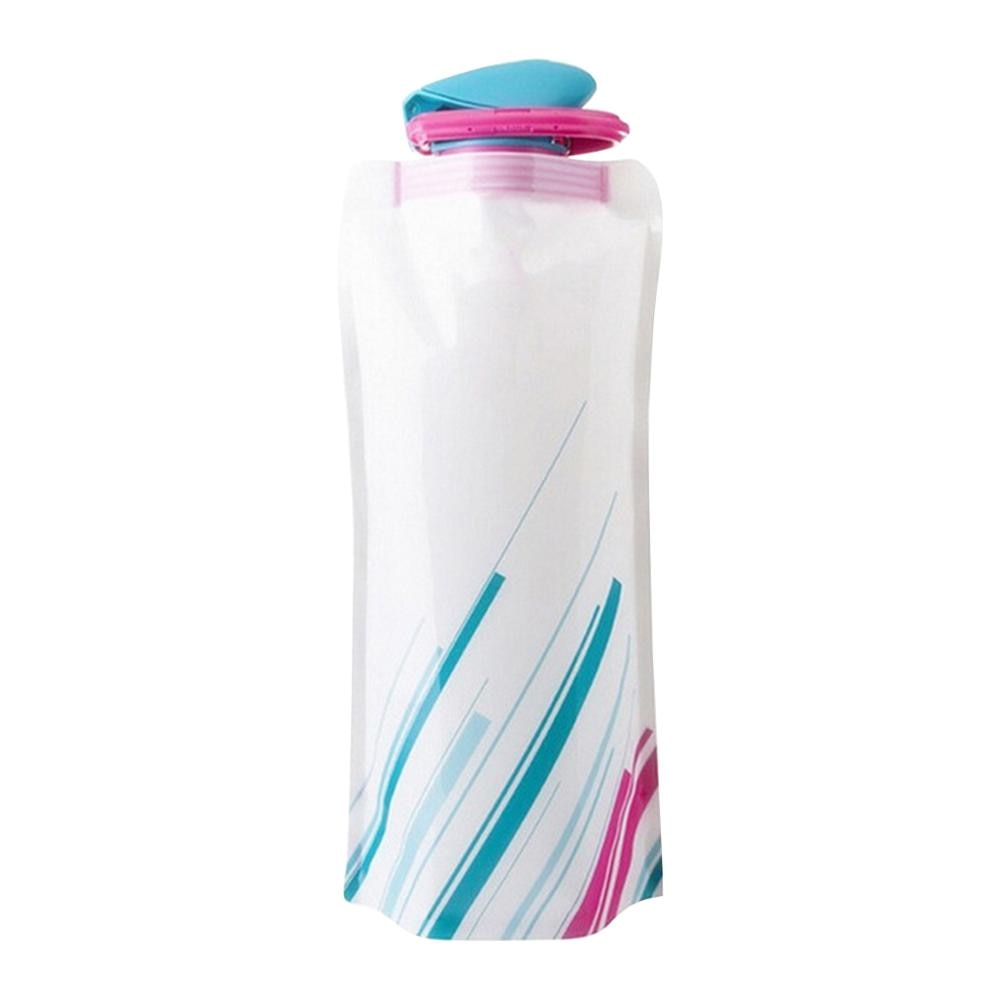 Foldable/Squeezable Water Bottle with fastener to keep it rolled up. Great for Cycling, Outdoor Hiking.