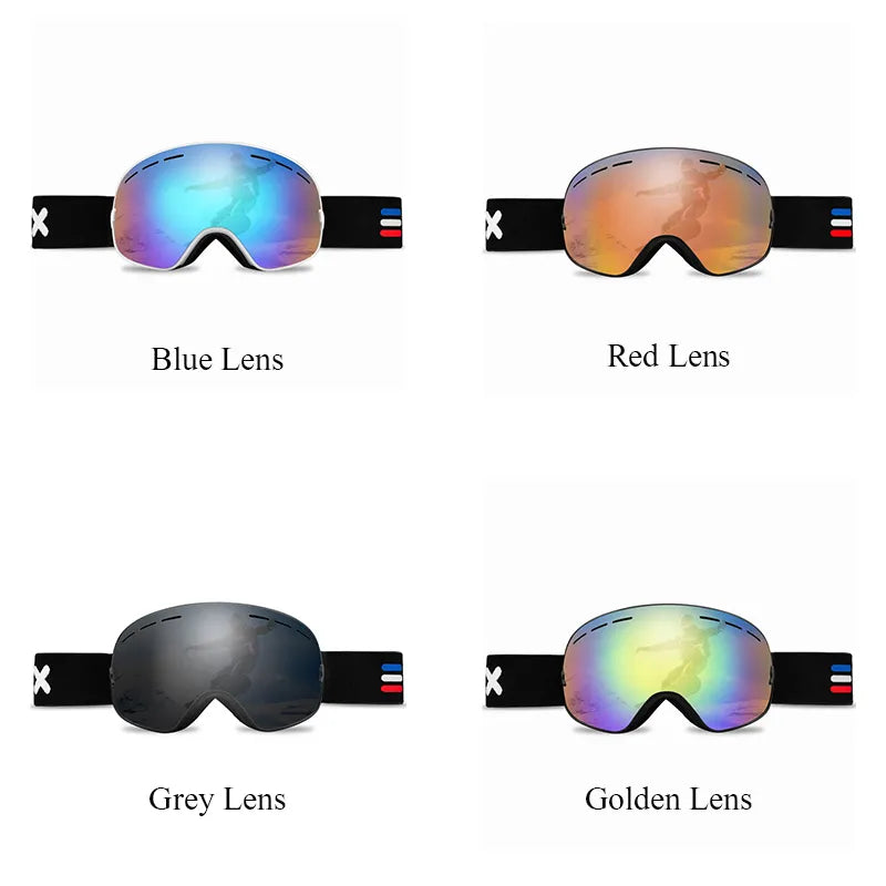 ELAX Double Layers, Anti-Fog Ski Goggles For Snowboard And Skiing