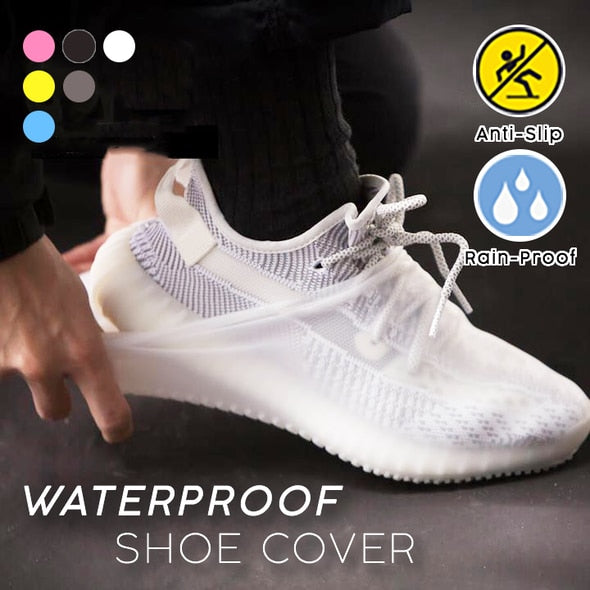 Reusable non slip, silicone outdoor shoe cover. waterproof. Great for cycling in rainy weather.