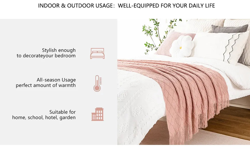 Battilo Machine Washable Decorative Soft Knitted Throws.