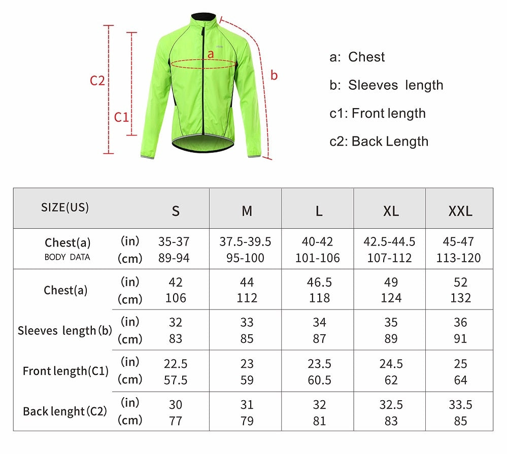 ARSUXEO Cycling Windproof/Waterproof And Reflective Jacket.