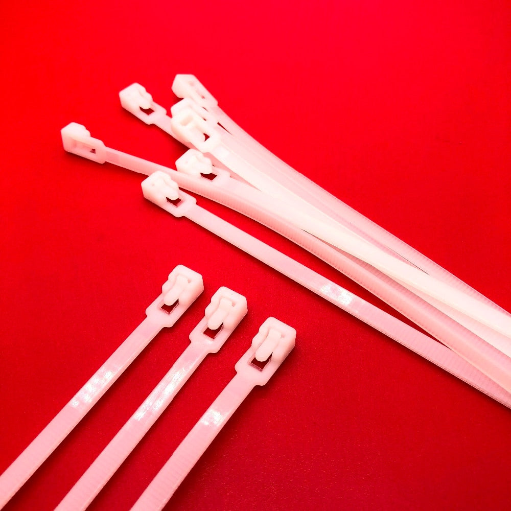 100pcs Colored 200mm Nylon Self-locking Reusable  Zip Ties.