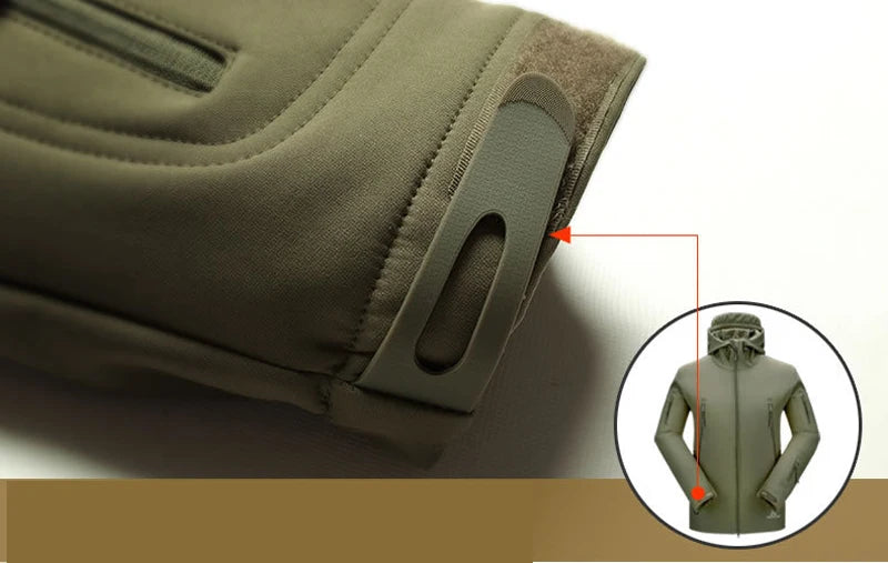 Men's Tactical Windproof/Waterproof Soft Shell Hooded Jacket