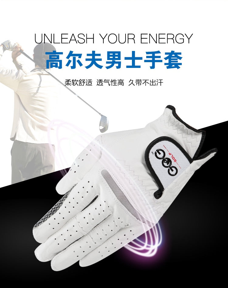 1 Pcs Genuine Leather Anti-Slip Granule Golf Gloves For Left/Right Hand.