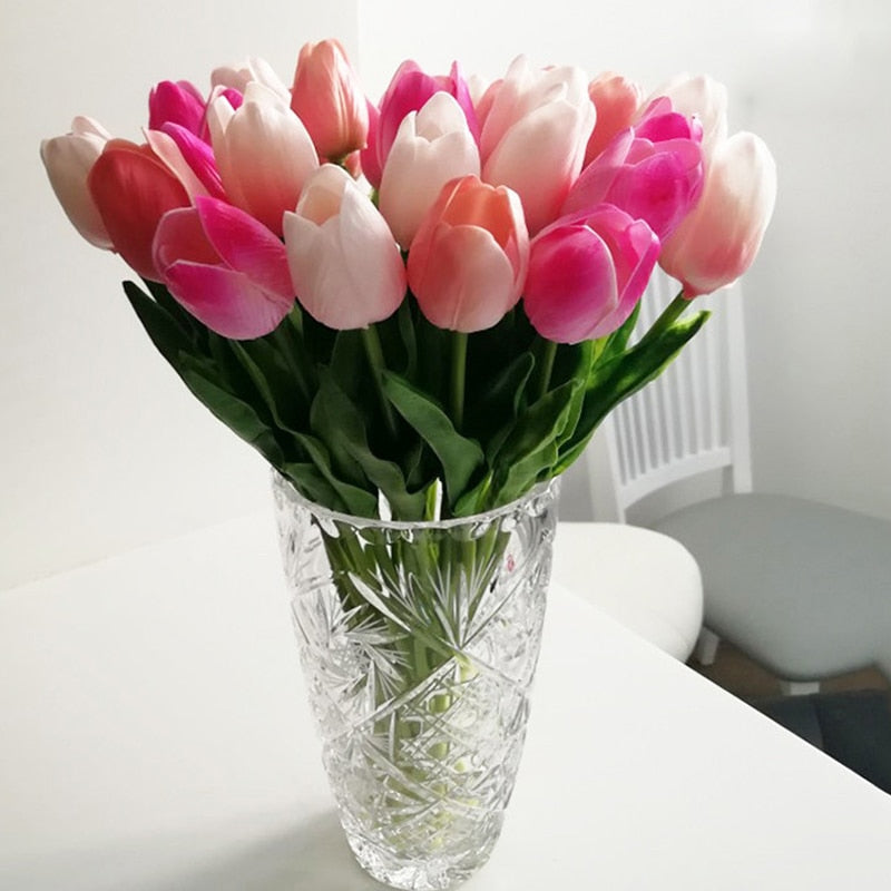 10/20pcs Artificial Tulips Bouquets For Home/Wedding Decoration.