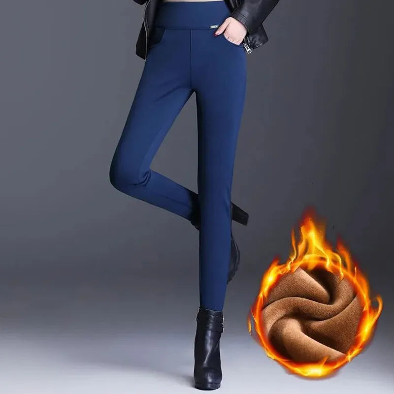 Women's High Waist Winter thick Warm Leggings.