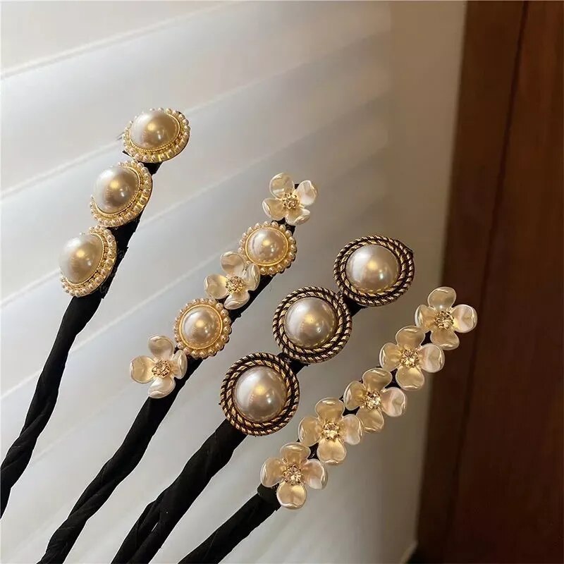 Pearl Ponytail Hair Twists To Make Elegant Buns.