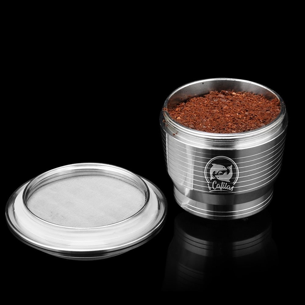 ICafilas Stainless Steel, Reusable Coffee Filter With Tamper for Nespresso Machines.