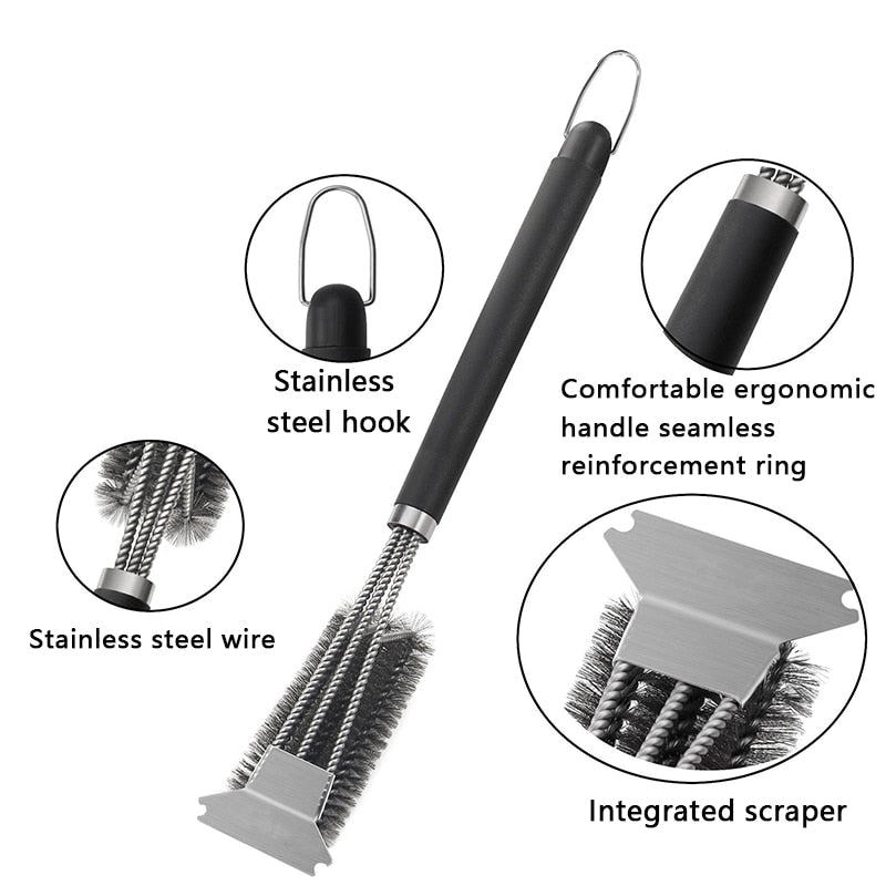 Stainless Steel BBQ Bristle Cleaning Brush.