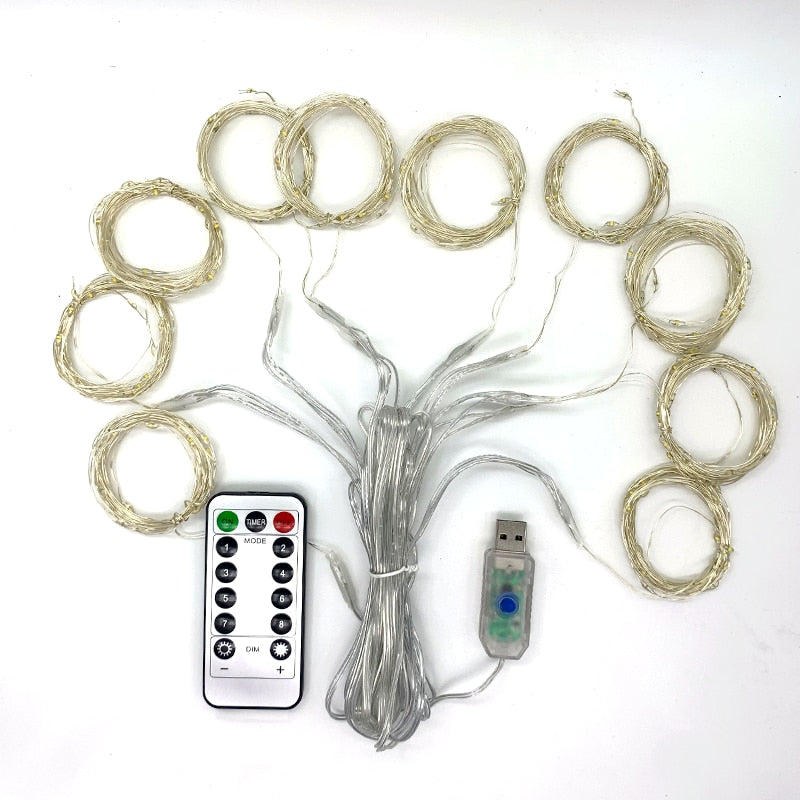 Remote Control LED String Christmas Lights, wedding garland.
