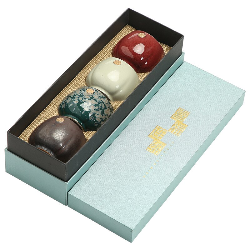 Set of 4 personal size Japanese Style ceramic Tea Cup.